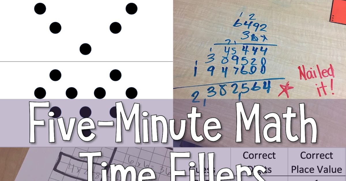 Five-Minute Math Fillers | Fifth in the Middle