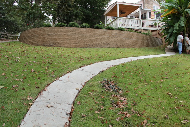 Landscaping Birmingham Al Landscaping, Retaining Walls, Paver Driveway around lake house