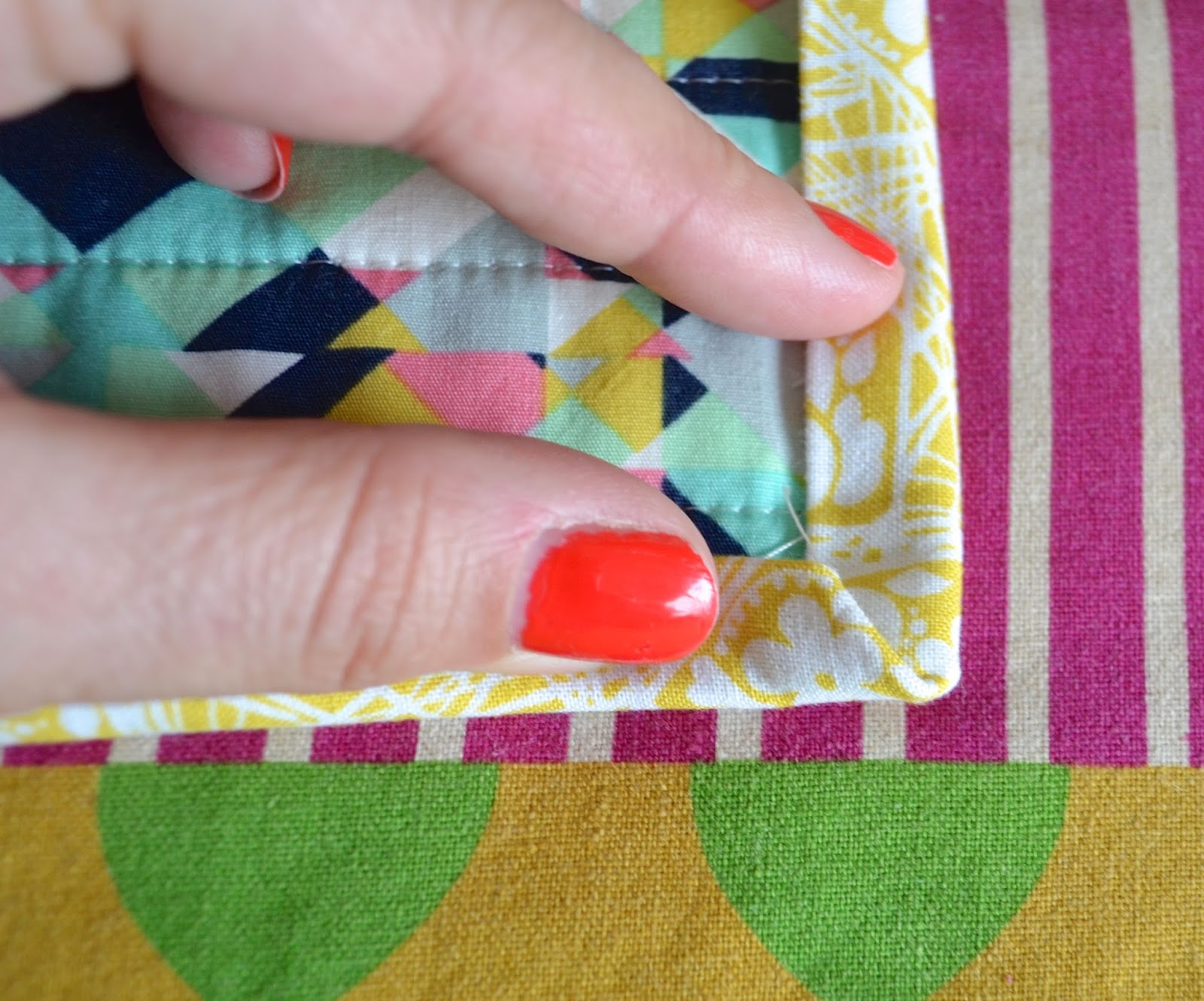 she can quilt Quilt Binding Tutorial hand and machine stitched