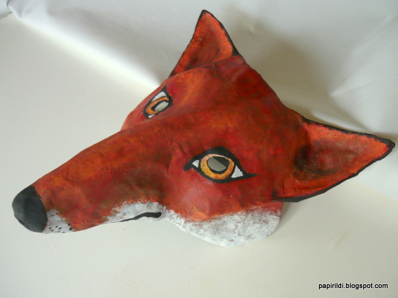 Ildi's papier mache paper mache fox mask