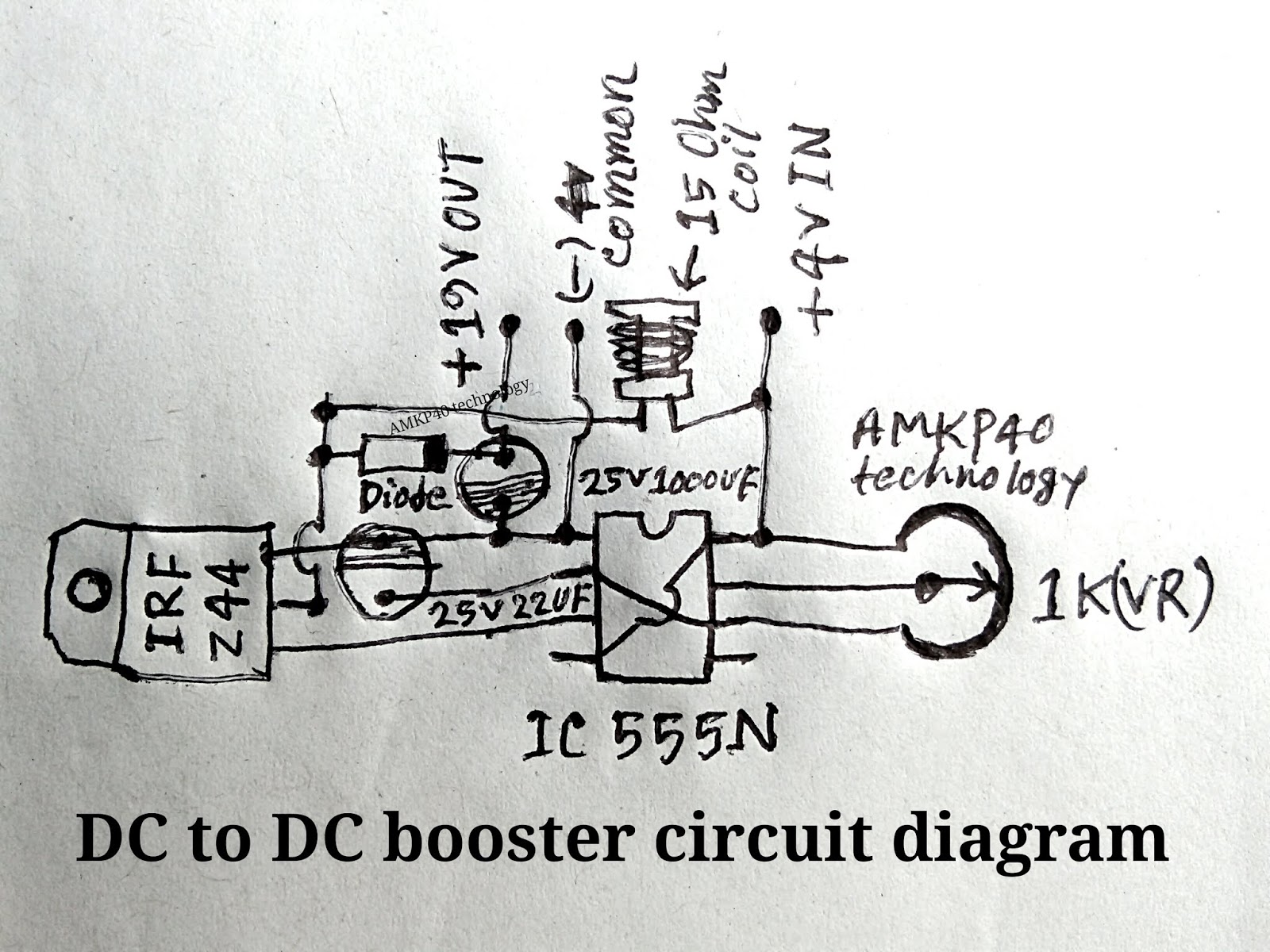Dc 4 Volt To Dc 20 Volt Boost Converter Circuit Diagram