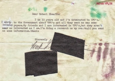 Inquiry To Robert Sheaffer Re UFOs (From 12-year-old) - 3-6-1978