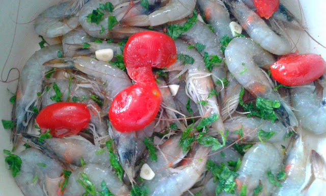 GAMBERI in GUAZZETTO al BALSAMICO su CIABATTINA croccante