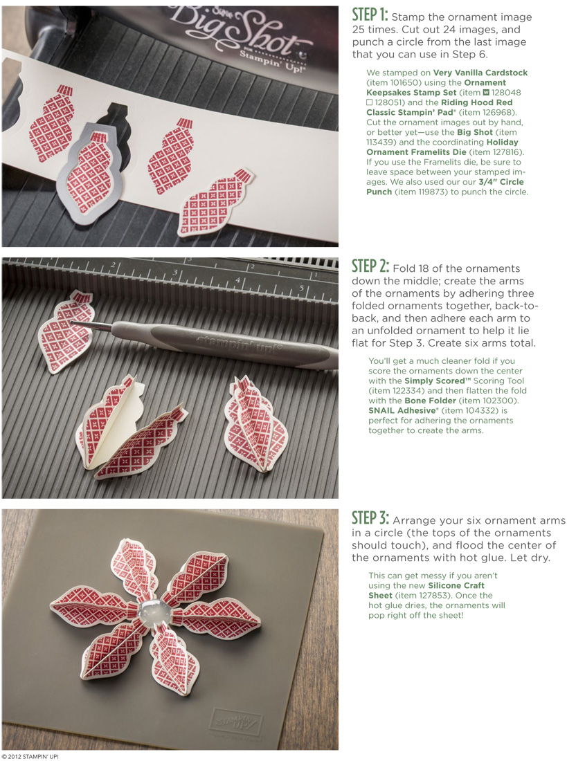 Maria's Stamping Station Stampin' Up Paper Christmas Ornament Tutorial