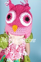 Pink Crochet Girls Owl Hat