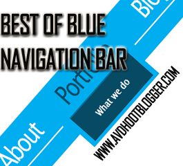 Professional blue navigation menu bar widget for blogger