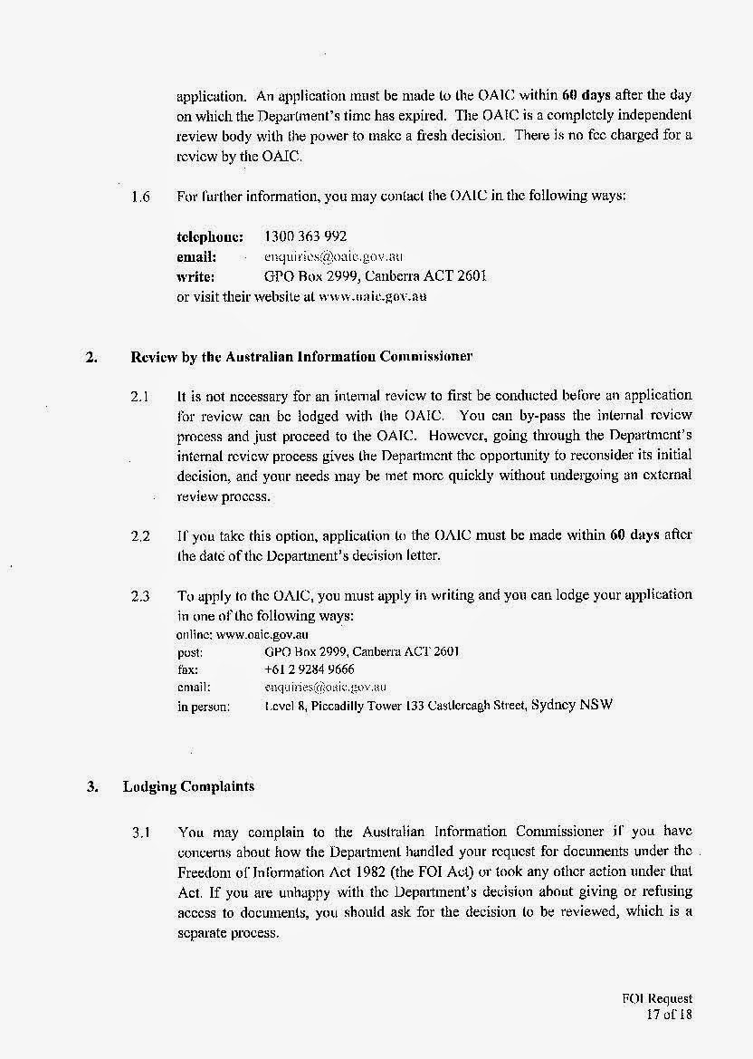 THE EXPENDABLE PROJECT The AttorneyGeneral's Department A Sample FOI