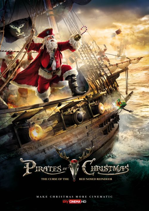 sky propaganda natal papai noel filmes de ação poster piratas do caribe