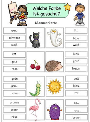 Ideenreise: Klammerkarten "Farben" für DaZ