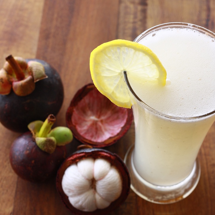 mangosteen cocktail juice with vodka and lemon juice