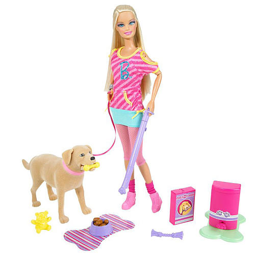 Pink Barbie Barbie Poop and Scoop Doll Set