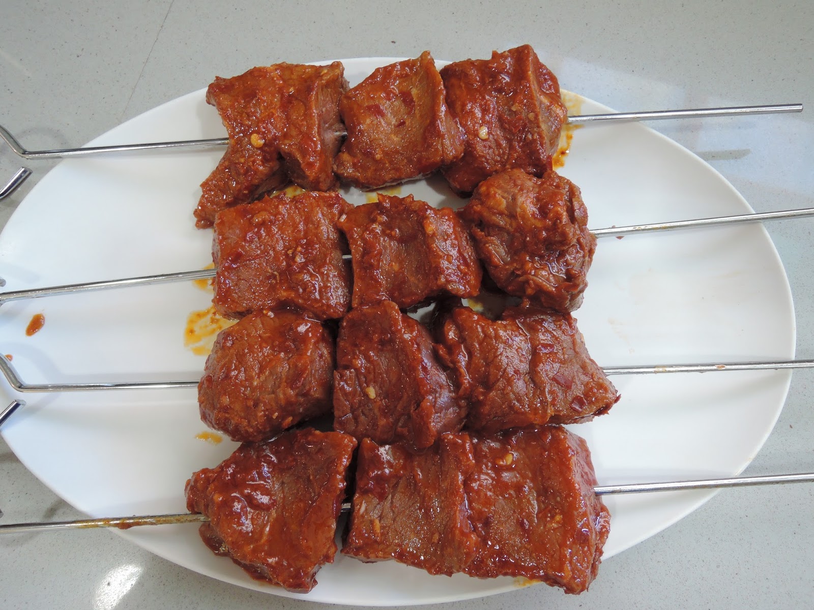 The Briny Lemon Harissa Grilled Beef Kebabs