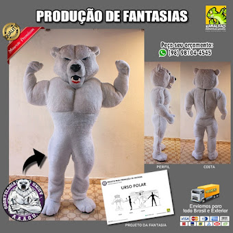 MASCOTE - Fantasia de Urso Branco