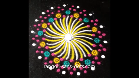 How to draw round rangoli easy n quick