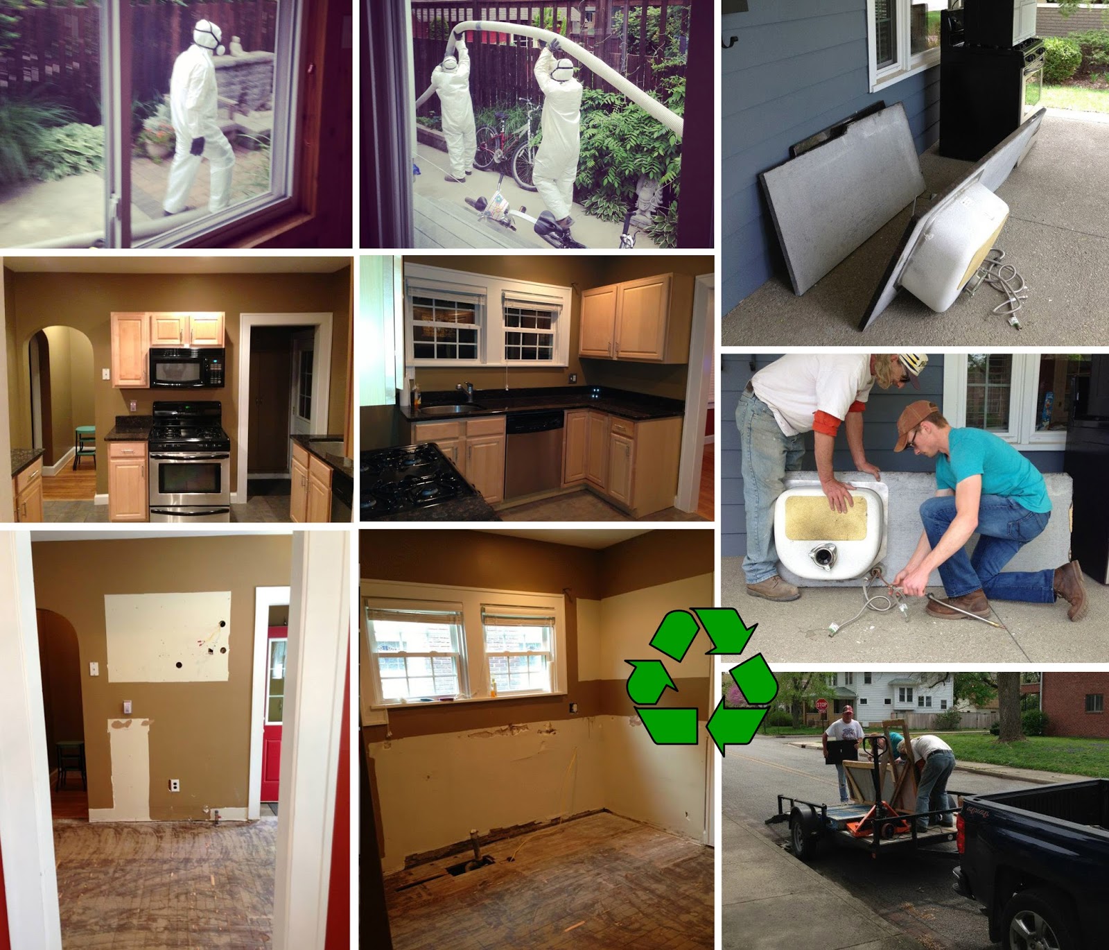 Main house remodel: asbestos removal and repurposing of existing kitchen.