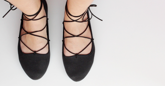 Craft adventures // DIY Lace-up Flats — Curly Made