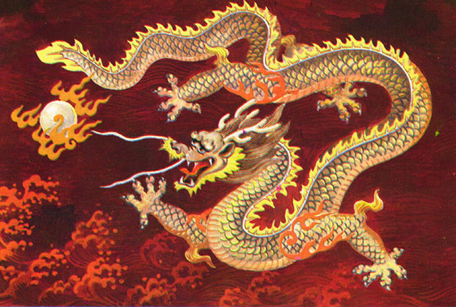 chinese dragon red