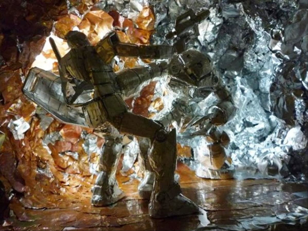 1/100 Aluminum tape Gundam Art Z'Gok VS GM (Jaburo) Tape Art Full