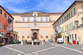 The papal palace at Castel Gandolfo opens on to the town's main square, Piazza della Libertà