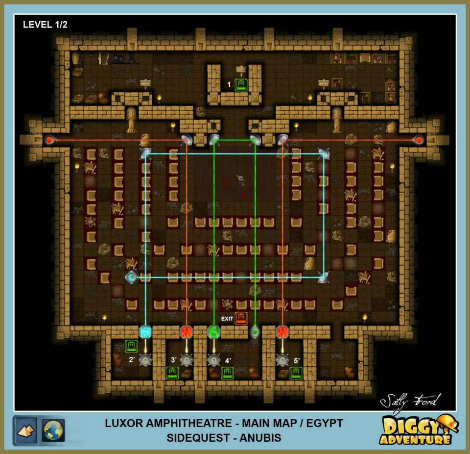 Diggy's Adventure Walkthrough: Egypt Main / Luxor Amphitheatre Level 1