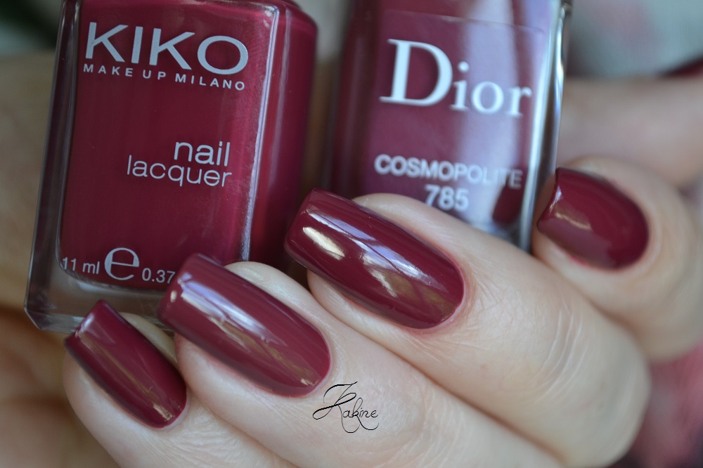 Kakine Nail Art KIKO Dark Crimson dupe DIOR Cosmopolite