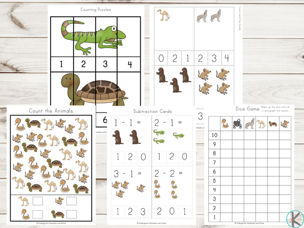 Kindergarten Worksheets and Games: Desert Animals Printables