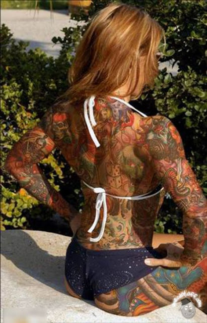 Back tattoo design girl sexy
