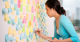Woman organizing thoughts