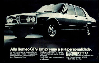 propaganda Alfa Romeo GTV - 1975. brazilian advertising cars in the 70. os anos 70. história da década de 70; Brazil in the 70s; propaganda carros anos 70; Oswaldo Hernandez;