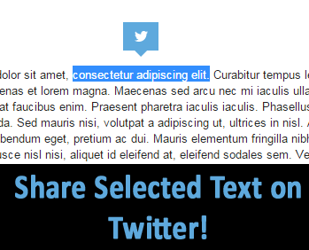 Add Select Text And Share To Twitter:Blogger Widget