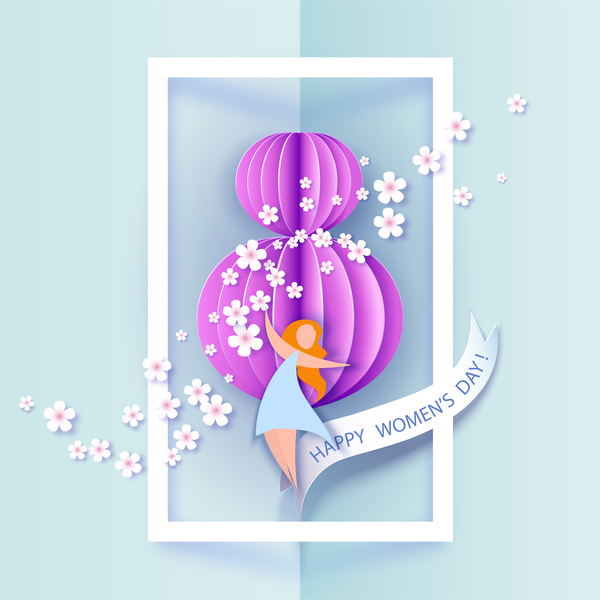 woman day 8 March women's day cards elegant free vector