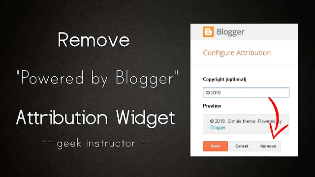Remove "Powered by Blogger" attribution widget Remove "Powered by Blogger" attribution widget