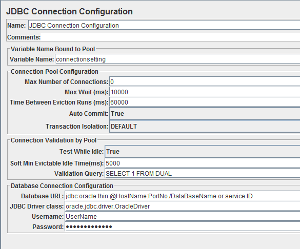 JDBC Connection Configuration