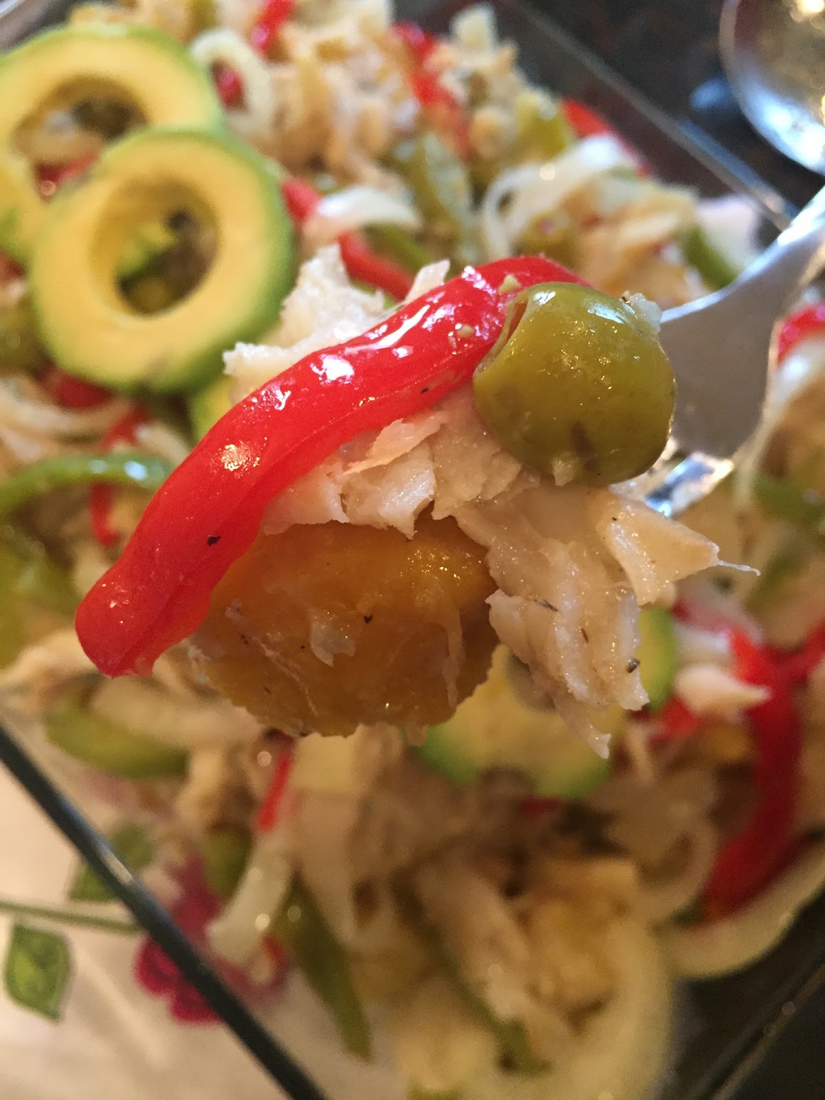 Viandas en escabeche con Bacalao estilo Boricua Mezcla De Sabor