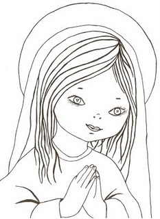 Virgen Niña para colorear