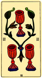 Tarot de Marsella - Tres de Copas Tarot de Marsella - Tres de Copas