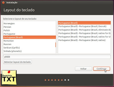 DominioTXT - Layout teclado Ubuntu