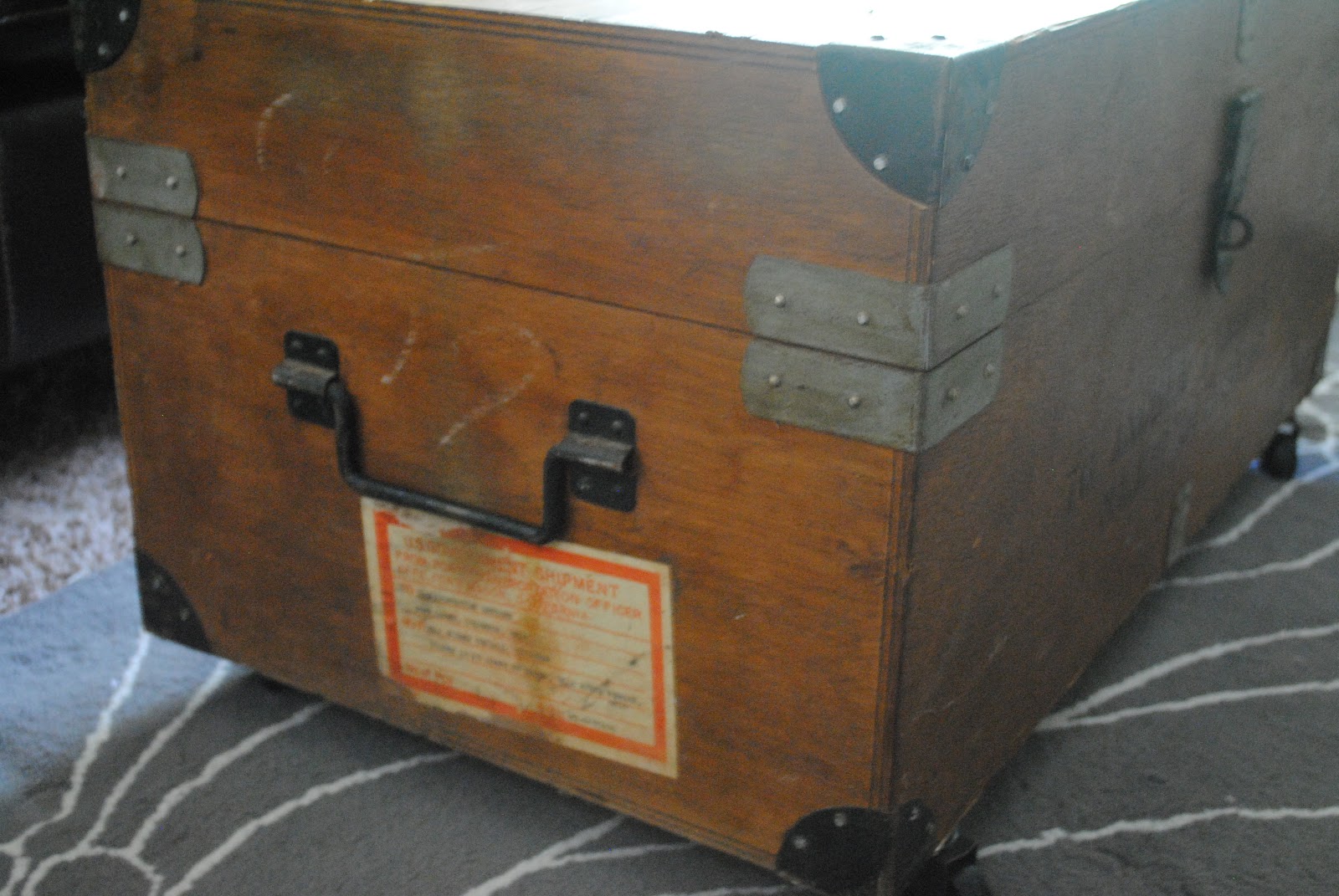 ReFound Vintage Repurposed Military Trunk