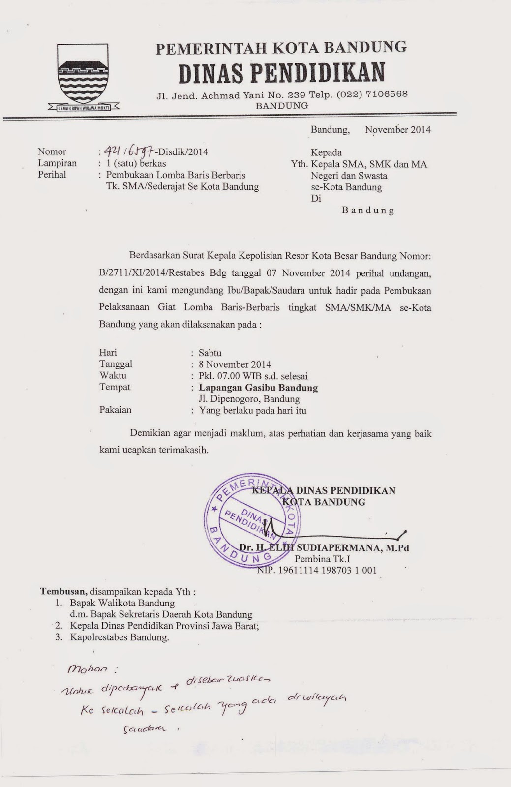 Musyawarah Kerja Kepala SMK Kota Bandung UNDANGAN
