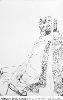 Sketch of a Man on the U-Bahn, by St. Rhinocéros