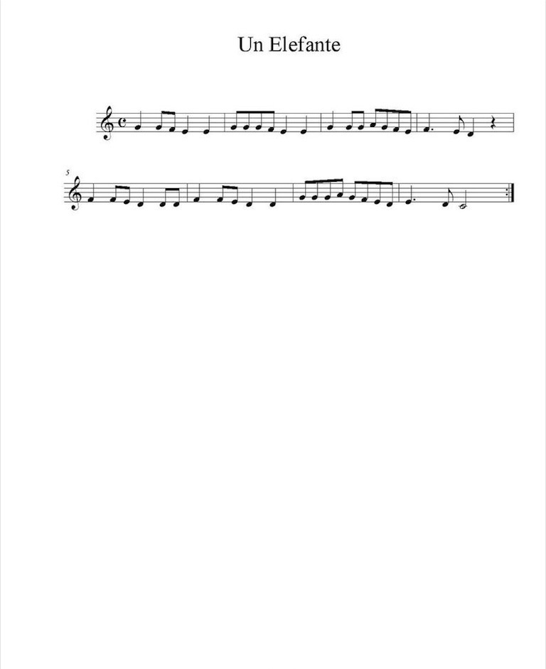 Popular Infantil Un Elefante se Balanceaba Partituras para Flauta