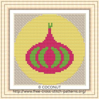ONION VEGETABLE ICON, FREE AND EASY PRINTABLE CROSS STITCH PATTERN