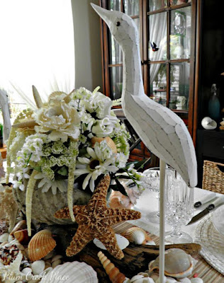 Seashell and white rose Centerpiece