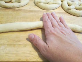 how to roll pretzel dough