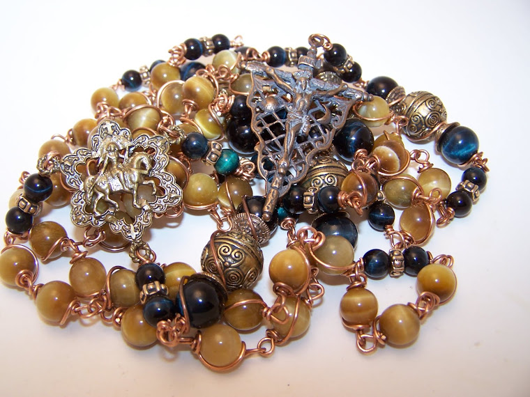 No. 120.  Rosary Of St. George- NEWLY LISTED- Unusual Platunum Tiger Eye