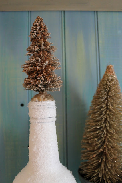 bronze glitter bottle brush tree