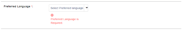 picture of irctc website preferred language option