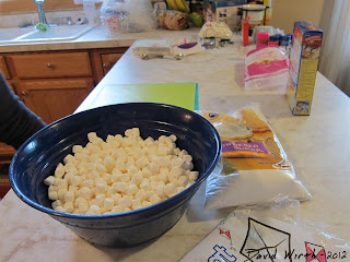 all ingredients set out to make fondant, fondant cake, cake pops, how to make cake pops