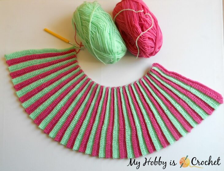 Pleated Mini Skirt - Toddler Size -  Free Crochet Pattern