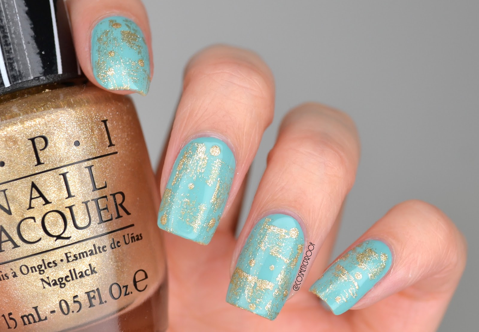 NAILS Gold Dry Brush ManiMonday Cosmetic Proof Vancouver beauty